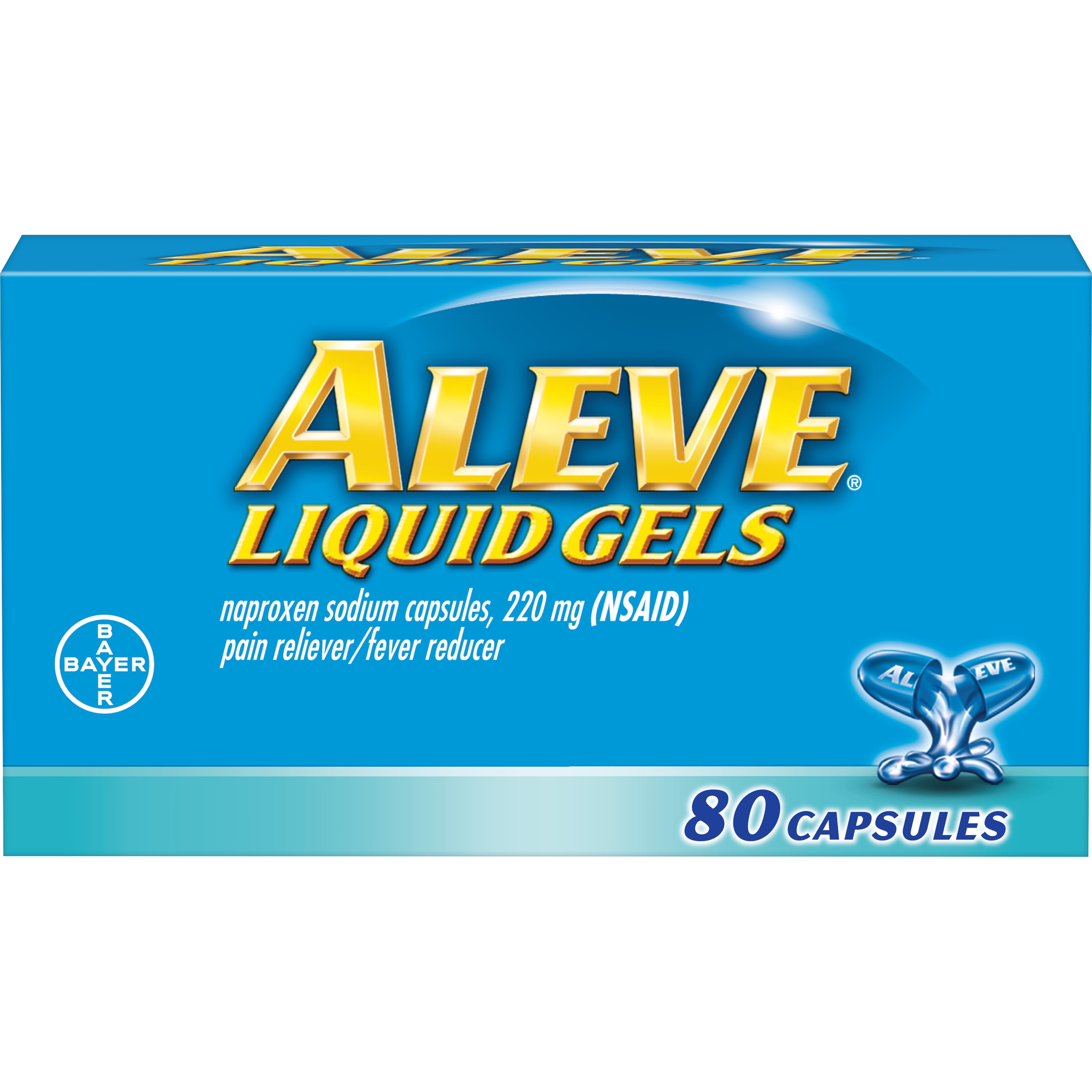 Aleve Liquid Gels With Naproxen Sodium, Pain Reliever/Fever Reducer ...