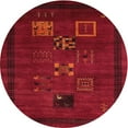 thumbnail image 1 of Ahgly Company Machine Washable Indoor Round Contemporary Saffron Red Area Rugs, 3' Round, 1 of 7