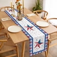 thumbnail image 3 of Independence Day Table Runner 60 Inches Long Farmhouse Dress Scarves, Red Blue Patriotic Star Stripes Plaid Dining Tablerunner for Coffee Table/Kitchen Island/Party Décor, 13" x 60", 3 of 8