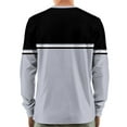 thumbnail image 3 of Hearthz Mens Henley T-Shirts Long Sleeve Fall 3-Button Color Block Big and Tall Shirts for Men Round Neck Sports Baseball Jerseys T Shirts, 3 of 7