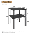 thumbnail image 4 of GZXS 3 Piece Living Room Table Set, Modern Tempered Glass Coffee Table Set with Shelf & Metal Legs, Easy Assembly, Black, 4 of 7
