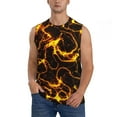 thumbnail image 3 of Uemuo Orange Lightning Pattern Men's Sleeveless T-Shirt,Muscle Athletic Tank Top, Moisture-wicking Quick-dry Breathable Classic Tee Top for Gym Run Outdoor Sports-Small, 3 of 8