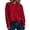Red, variant on Sweaters for Women Lightweight Crew Neck Long Sleeve Solid Color Cherry Jacquard Knit Pullover Fall Outerwear