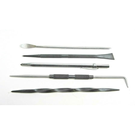 Ramelson Intaglio Etching Twisted Scriber, Scraper/Burnisher, Hook & Carbide Scriber, Knife Kit by UJ Ramelson Co