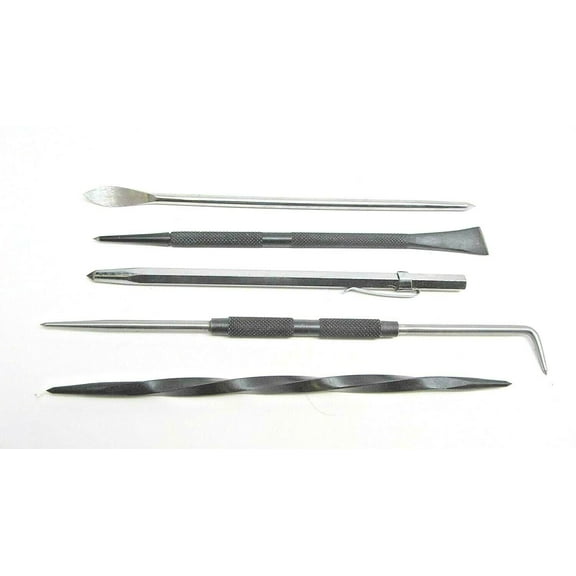 Ramelson Intaglio Etching Twisted Scriber, Scraper/Burnisher, Hook & Carbide Scriber, Knife Kit by UJ Ramelson Co