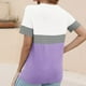 thumbnail image 4 of Tops Cortos para las Mujeres Casual Moda Rayas Impreso Cuello Redondo, Camiseta de Manga Corta para el Uso Diario, Fiesta Y Cómodo, 4 of 7