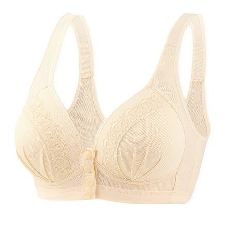 

Dtydtpe bras for women Women Fashion Lace Front Buckle Underwear Without Rims Vest Lace E Bra bras for women no underwire Beige