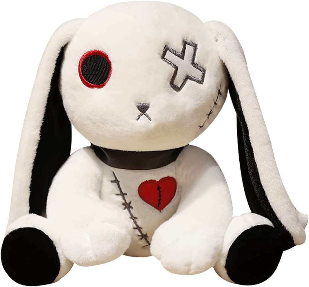 Halloween Goth Bunny Plush Crazy Rabbit Plushie Toys, Dark Series