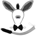 thumbnail image 1 of 1 juego de accesorios de disfraces de burro, incluida la diadema de burro de la oreja de burro de la cola y la decoración de la nariz, 1 of 4