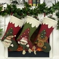 thumbnail image 3 of Labymos Grande Bas de Noël 18 Pouces Bas de Noël Classiques Décorations Santa Snowman Reindeer 3D, 3 of 8