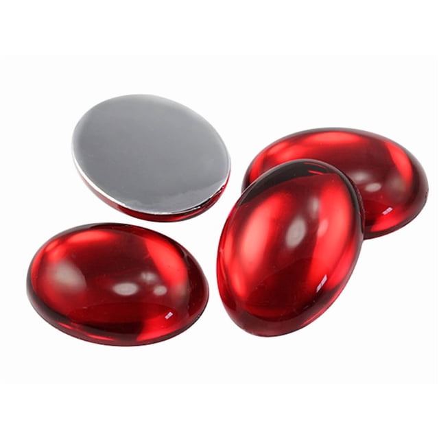 Cabujones acrílicos Allstarco 40 x 30 mm, gemas ovaladas rojas