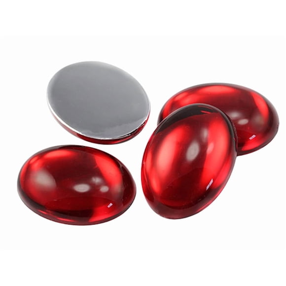 Cabujones acrílicos Allstarco 40 x 30 mm, gemas ovaladas rojas
