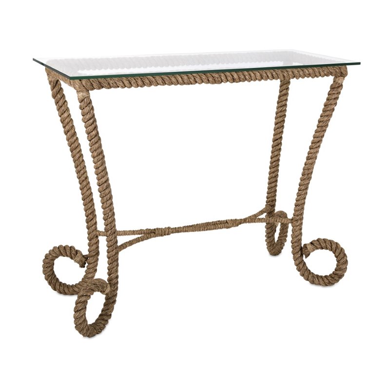 IMAX Corporation Tranquil Jute Console Table in Brown