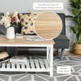 thumbnail image 4 of HOMCOM Farmhouse Coffee Table with Slatted Bottom Shelf and X Bar Frame, White, 4 of 10