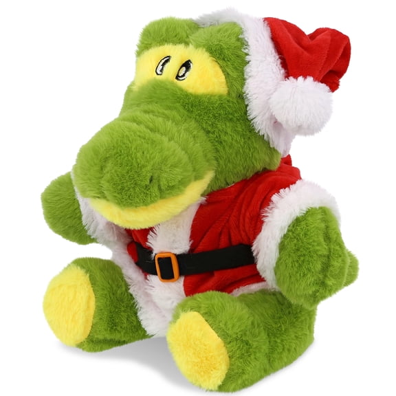DolliBu Santa Alligator Stuffed Animal Plush Toy - Super Soft Wild Animal Dress Up with Red Santa Claus Outfit, Cute Wild Life Animal Alligator Gift Perfect Holiday Christmas Gift - 9 Inches