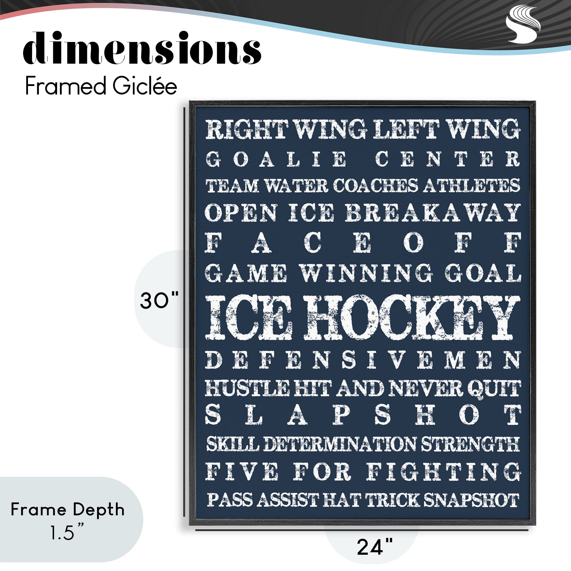 Stupell Industries Ice Hockey Expressions Black Framed Giclee Art, design by Melody Hogan