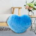thumbnail image 5 of Anhility Blue Heart Pillow, Faux Fur Heart Decorative Pillows, Heart Shaped Throw Pillow for Bed, Soft Fluffy Decorative Cushion for Chair Sofa Living Room, 15.75x11.81in, Brown, 5 of 6