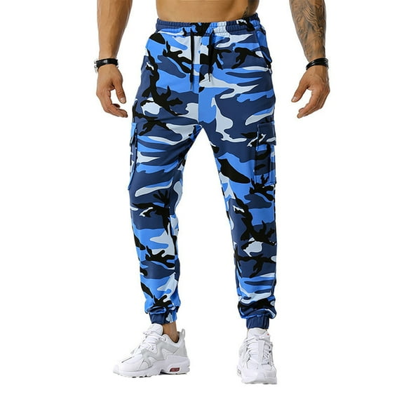 BDPORKAS Camo Cargo Pants for Men Casual Drawstring Sweatpants Camouflage Joggers Trouser with Pockets