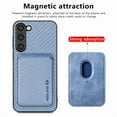 thumbnail image 3 of Allytech Detachable Wallet Case for Samsung Galaxy S23 FE, Fiber Texture Design Magnetic Card Holder Case for Women&Men, Slim Fit Shockproof Full Body Protective Back Cover - Blue, 3 of 7