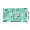 thumbnail image 3 of Gemstone Studded Sweet 16 Birthday Banner Ice Theme Celebration Sign for Teenage Party Event Decoration, 3 of 8