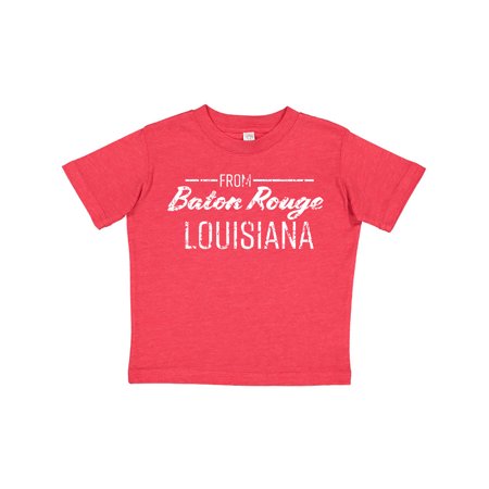 

Inktastic From Baton Rouge Louisiana in White Distressed Text Gift Toddler Boy or Toddler Girl T-Shirt