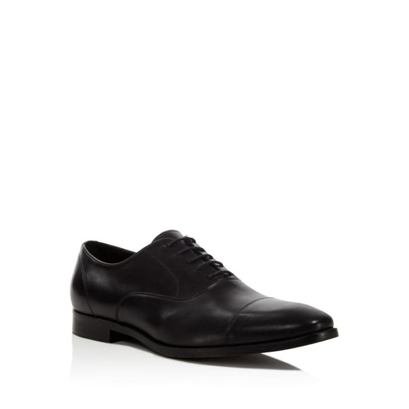 GORDON RUSH Mens Black Comfort Dillon Round Toe Block Heel Lace-Up Leather Oxford Shoes 8