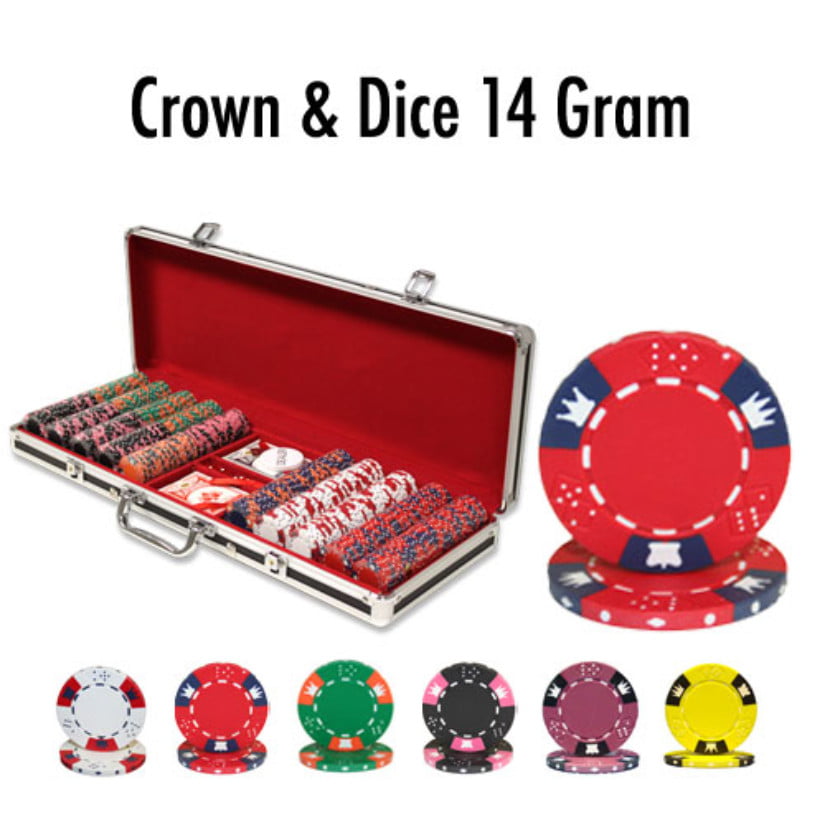 NEW 500 Crown & Dice 14 Gram Clay Poker Chips Bulk Lot Pick Your Colors 