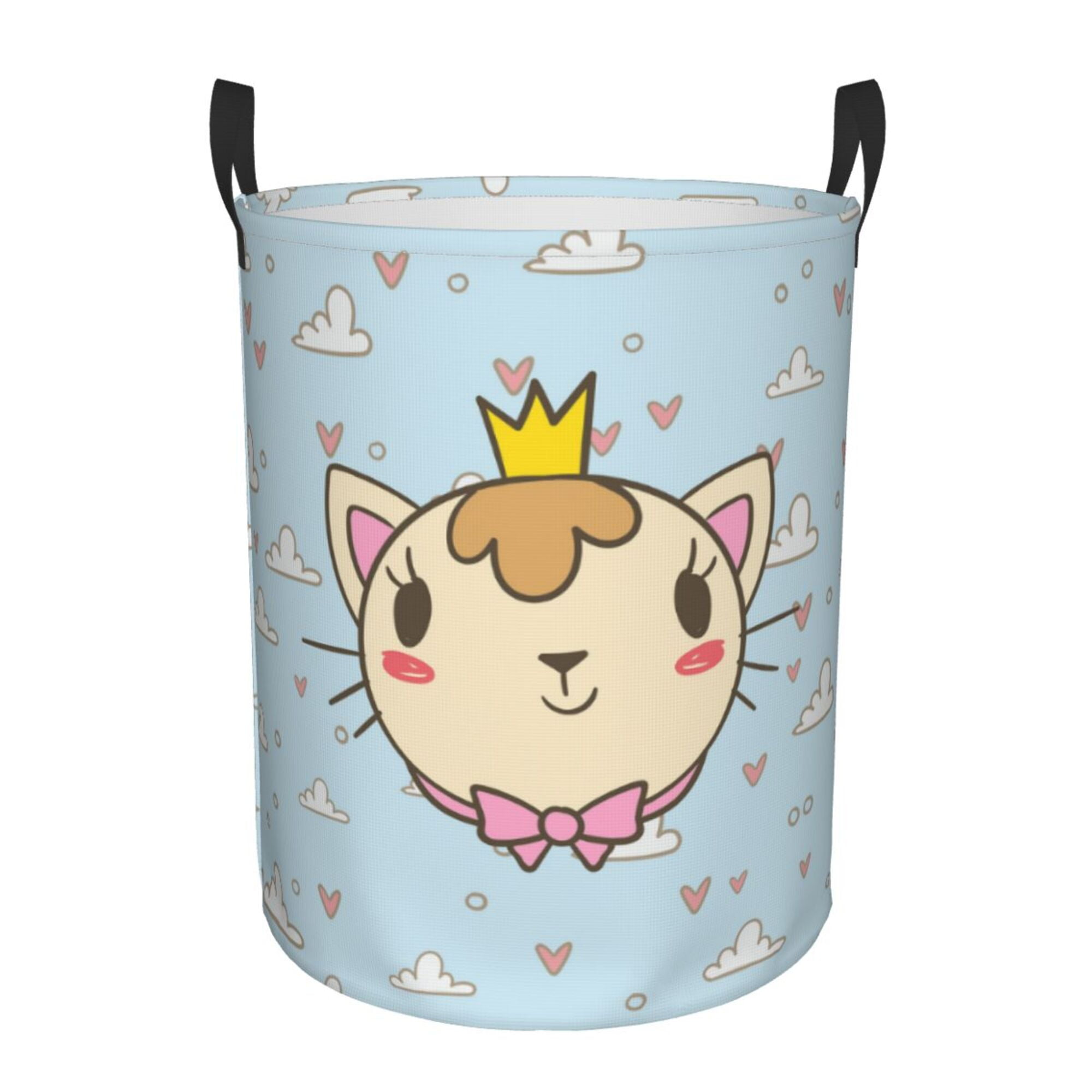 Cat Cloud Heart Laundry Basket Organizer Collapsible Dirty Clothes