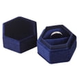 thumbnail image 4 of QIQUWOHUL Gorgeous Antique Jewelry Ring Box Velvet Ring Box Hexagon Single Ring Box Premium Vintage Double Ring Holder For Proposal Engagement Wedding Photoshoots, 4 of 4