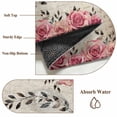 thumbnail image 6 of Runner Rug 2'x6', Pink Roses Washable Non-Slip Hallway Runner Rugs, Spring Horseshoes Floral Leaves Vintage Bedside Rugs Floor Mats Carpet Runners for Kitchen Bathroom Laundry Room, 6 of 8