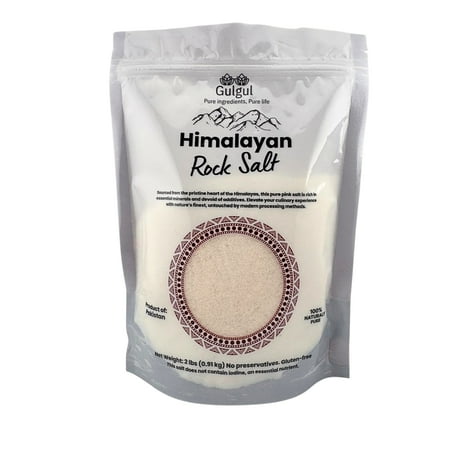 Gulgul Himalayan White Salt Fine Ground 2 lbs - Pure Natural Gourmet Cooking Salt Mineral Rich Table Salt Alternative for Everyday Seasoning