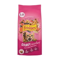 Purina Friskies Gravy Swirlers Dry Cat Food Flavors of Chicken, Salmon and Gravy, 3.15 lb Bag