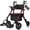 Red, variant on StrollAid Rollator Walker for Seniors, 2 in 1 Rolling Walker Transport Wheelchair Combo, Lightweight Foldable, Adjustable Seat & Handle, 10" Big Wheels with Safety Brakes, Black, 300 Lb