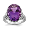 thumbnail image 1 of 925 Sterling Silver Oval Amethyst Ring Gemstone, 1 of 6