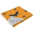 thumbnail image 3 of Kids Blanket 60 x 50 Inch Double-Sided Fleece Nap Mat for Travel,Orange Halloween Bats Printed Machine Washable, 3 of 8