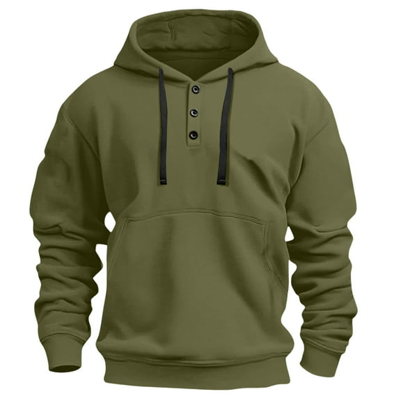 sususu Pullover Hoodie for Men Pullover Hooded Sweatshirt Lined Soft Comfortable Casual Long Sleeve Outdoor Athletic Jacket For Fall Winter,Army Green,XL