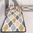 thumbnail image 2 of Kitchen Rugs Sets Of 2,Multicolor Geometric Quatrefoil Pattern Anti Fatigue Kitchen Mat Rugs Non Slip Washable,Decorative Kitchen Floor Mats for Kitchen,Sink,Laundry,17"x47"+17"x47", 2 of 5