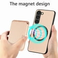 thumbnail image 3 of Allytech Detachable Wallet Case for Samsung Galaxy S23, Fiber Texture Design Magnetic Card Holder Case for Women&Men, Slim Fit Shockproof Full Body Protective Back Cover - Khaki, 3 of 6