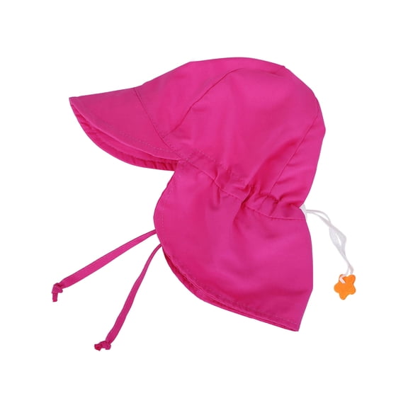 UPF 50 UV Ray Sun Protection Baby Hat w/ Neck Flap & Drawstring,Rose Pink,2-4 Years