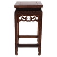 thumbnail image 1 of 1Pack Wooden Bench Stool Dark Brown Rectangular Rustic Style for Living Room Decor, 1 of 8