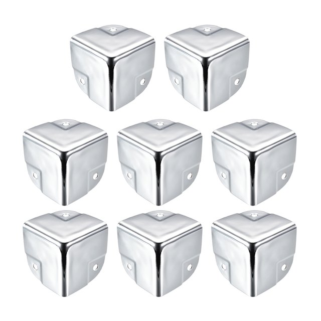 Unique Bargains Metal Box Corner Protectors Box Edge Guard Protector 40 x 40 x 40mm Silver Tone 8 pcs