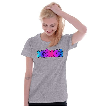 XOMG POP Neon Glow Rainbow Logo Women's T Shirt Ladies Tee Brisco Brands 3X