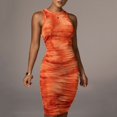 thumbnail image 2 of Fesfesfes Women's Bodycon Dress Fashion New Gorgeous Slim Fit Spandex Dress Sexy Sleeveless Vest O-Neck Tie-Dye Dress Gifts for Her Sale, 2 of 9