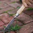 thumbnail image 4 of Desmalezadora de acero inoxidable con mango de madera, hoz, extractor de malezas, herramienta para desmalezar, machete, cuchillo con gancho, herramienta para césped y jardín., 4 of 7