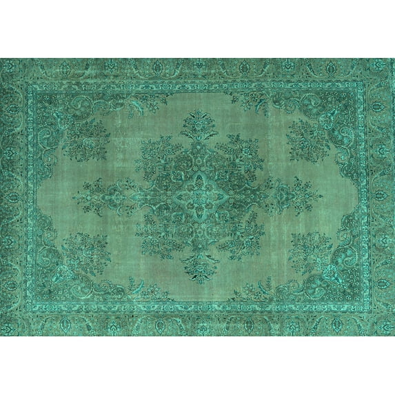 Ahgly Company Machine Washable Indoor Rectangle Abstract Turquoise Blue Modern Area Rugs, 2' x 3'