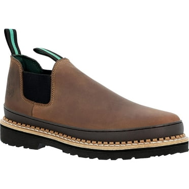 GEORGIA MEN'S ROMEO SLIP ON WORK BOOTS FULL GRAIN LEATHER DARK sz 9 W BROWN GB00537FC