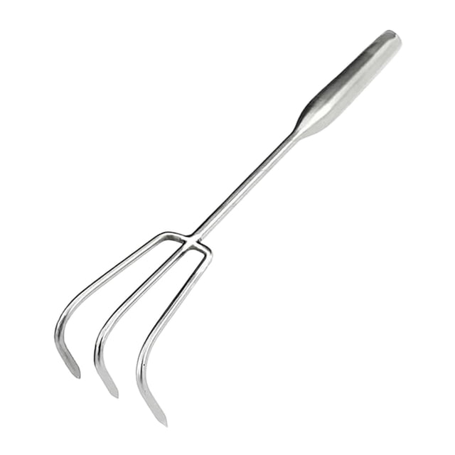 Almencla Garden Hand Rake Beach Sand Digging Tool Digging Compact Practical Multifunctional Gardening Soil Loosening Tool for Gardener Three Tines
