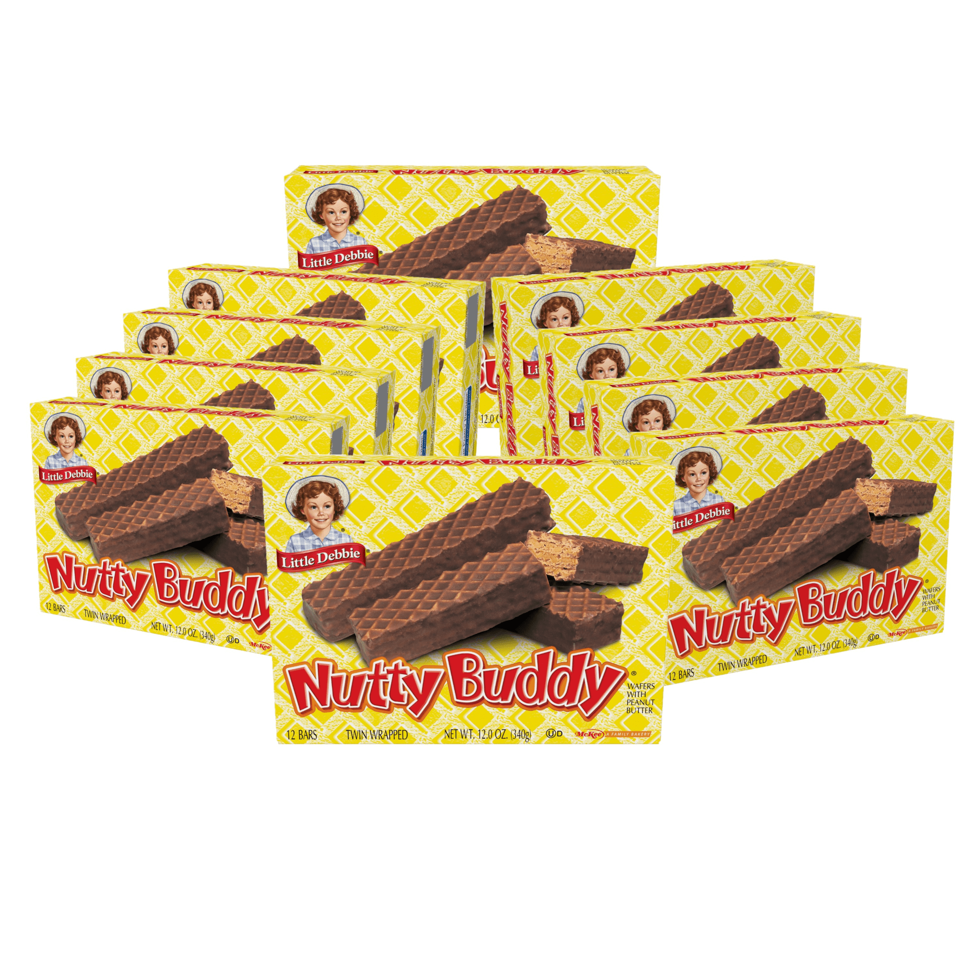 Little Debbie Nutty Buddy Peanut Butter Wafer Bars, 10 Boxes