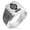 Silver, variant on Stainless Steel Mikumo Samurai Crest Needle Stripe Pattern Biker Style Polished Ring