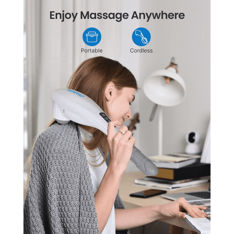  RENPHO Handheld Back Massager with Heat, Deep Tissue